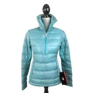 Spyder Down Puffer Jacket Womens S Slim Fit 1/2 Zip Water Repellant  Solitude